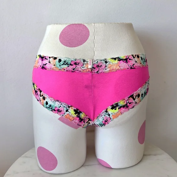 Victoria's Secret PINK VTG Extra Low Rise Cheeky Panty Rainbow Floral Lace NWT - Picture 4 of 13